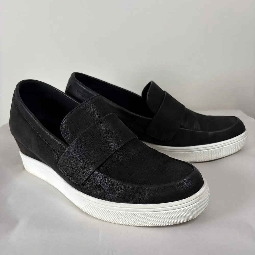 MIA Black Platform Wedge Loafers Comfort Minimalist Elevated Basic Sneakers 9W